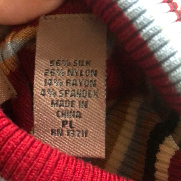 i.e. Petite Women’s L Red/Blue/White/Black Stripped Sweater - Picture 7 of 8